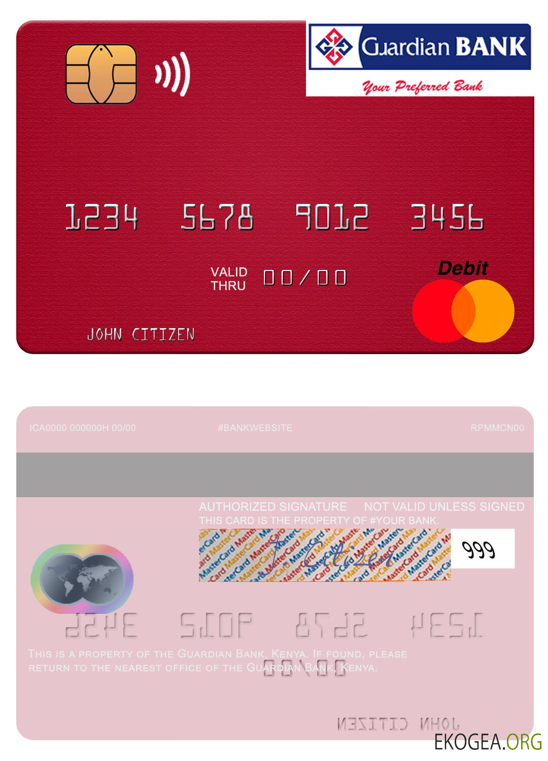Carte Mastercard de la Kenya Guardian Bank